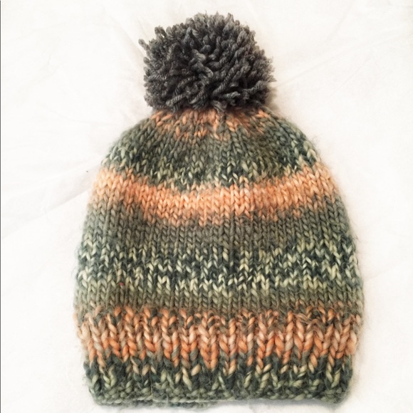 handmade Accessories - Gray and Pink Pom Pom Hat